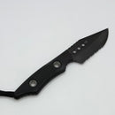 Heretic Kobold Black G-10 Handles w/ Serrated DLC Bowie MagnaCut Fixed Blade H065-6B-BLK/G10