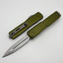 Microtech Ultratech Gen IV D/E Stonewash Standard w/ OD Green Handle 11224-10OD