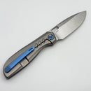 Poikilo Blade Gecko S1.1 Titanium Handles w/ Blue Ti Accents & Satin M398