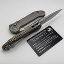 Microtech Marfione Select LUDT Gen III Slab Side Titanium Handles w/ Bronze Accents & Stonewash Serrated S/E 1135-11MS7