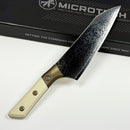 Microtech Chef's Knife Proof Run Ivory G-10/Bronze Ti Handle w/ San Mai Damascus M390 3000B-16IVPR
