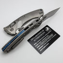 Microtech Marfione Select Amphibian RAM LOK Titanium Handles & Partial Serrated Stonewash M390MK w/ Double Vapor Blast & Blue Accents 137RL-11MS2