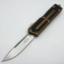 Microtech Scarab 2 Gen 3 Tan Handles w/ S/E Spine Fluted Stonewash M390MK 1278-10TA
