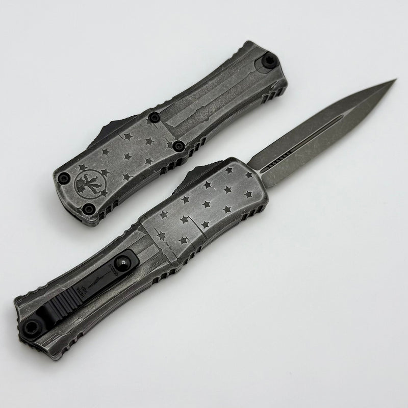 Microtech Knives Hera II Mini Dark Flag D/E M390MK Signature Series 1702M-1DKFLAGS