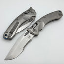 Microtech Marfione Select Amphibian RAM LOK Titanium Handles & Partial Serrated Stonewash M390MK w/ Double Vapor Blast & Blue Accents 137RL-11MS2