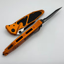 Microtech Socom Elite Manual Black Part Serrated S/E w/ Orange Handles 160-2OR