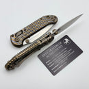 Marfione Select Microtech LUDT Ram-Lok w/ Flamed Grooved Titanium Handles w/ Bronze Accents & Stonewash Drop Point 1135RLG-10MS3