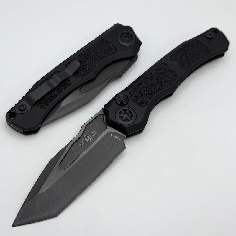 Heretic Knives Wraith Auto V4 Tactical w/ Black Handle & Black Tanto MagnaCut Blade H100-6A-T