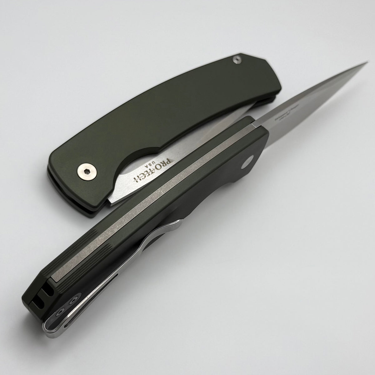 Pro-Tech Magic 2 Whiskers Green Handle w/ Stonewash 154-CM M2601-Green