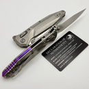 Marfione Select Microtech Socom Delta Ram-Lok w/ Titanium Handles & Purple Accents & Spear Point Stonewash M390MK 159RL-10SMS4