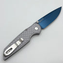 Pro-Tech TR-3 Integrity Manual Operator w/ Relic Battleworn Aluminum Handles & Sapphire Blue S35 BSA25.INT.1