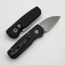 Pro-Tech Runt 5 w/ Textured Black Handle & Stonewash Wharncliffe MagnaCut R5305