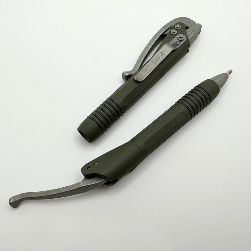 Microtech Siphon Ii Microtech Siphon Pen II OD Green Stainless Steel w/ Apocalyptic Intern