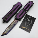 Microtech - Marfione Select Scarab 2 Gen 3 Blued Baker Forge Tanto w/ Purple Stingray Inlaid Handle 1279-16MS3