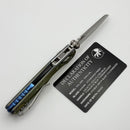 Microtech Marfione Select MSI RAM LOK Mini Fluted Galactic Gold Titanium Handles w/ Double Vapor Accents & Blue Accents & Stonewash M390MK 210M-10FLMS16