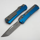 Microtech Glykon Apocalyptic Tanto w/ Blue Handles & Bead Blast Overlay 185-10APBL