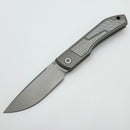 Uldanov Custom Knives Sierra w/ Milled Titanium/Silver Twill Carbon Fiber Inlays & M398 Front Flipper