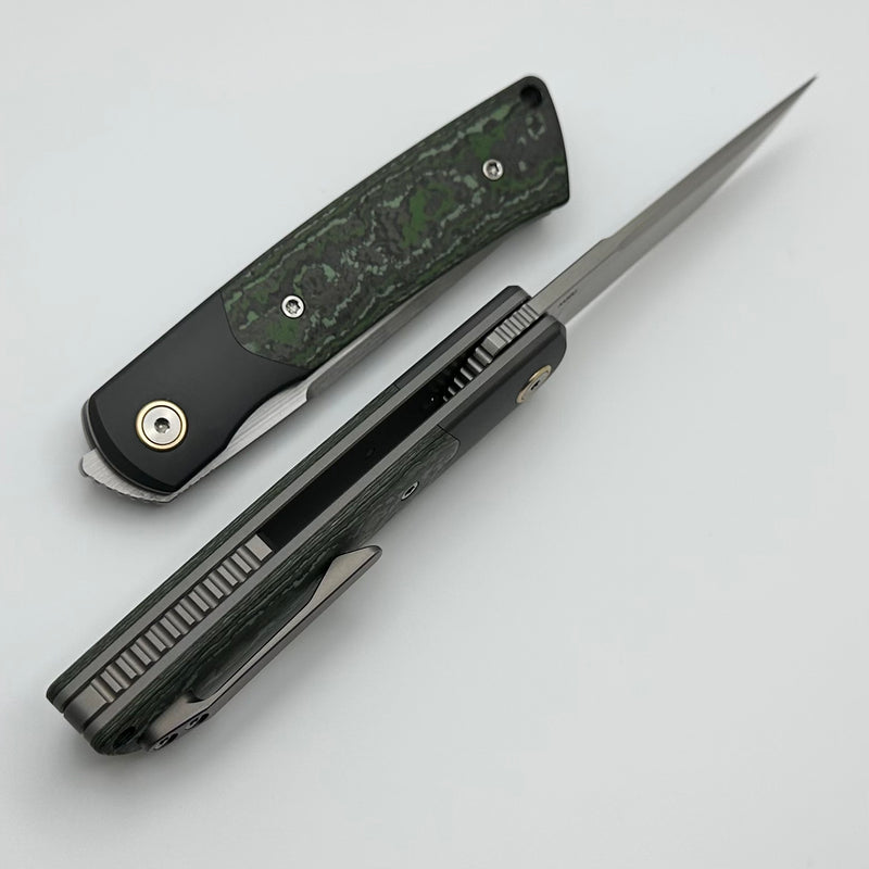 Reate Knives Tribute w/ Zirconium Bolsters & Jungle Wear Fat Carbon w/ Hand Satin M390