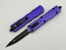 Microtech Dirac Delta Purple Handle w/ D/E Black Full Serrated 227-3PU