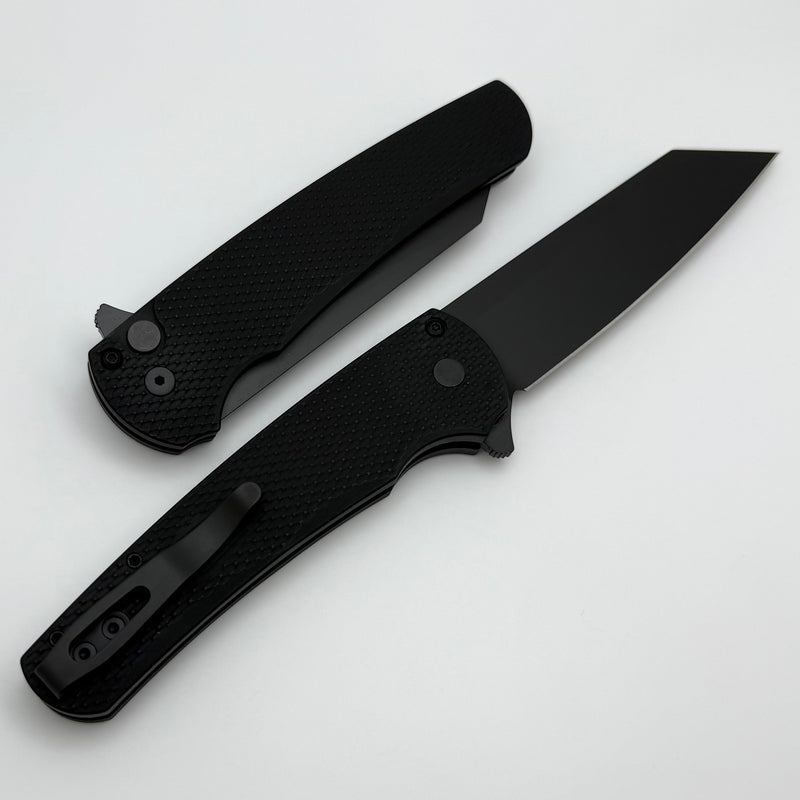 Pro-Tech Malibu Textured Black Handle & DLC MagnaCut Reverse Tanto Blade 5406