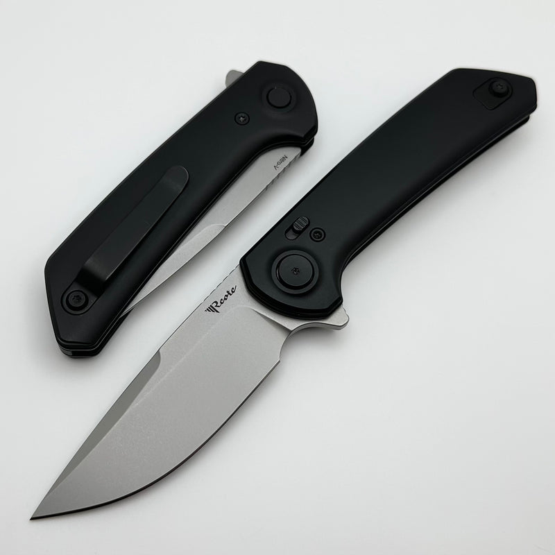 Reate Knives PL-XF Black Aluminum Handles & Stonewash Nitro-V