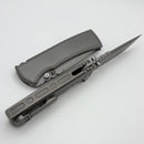 Chaves Knives Redencion 229 w/ Stonewash Titanium Integral Handle w/ Magnetic Ti Inlays & Stonewash Drop Point M390