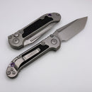 Microtech Marfione Select LUDT Gen III Titanium Textured Inlaid Handles w/ Purple Accents & Stonewash Tanto 1136-10MS6