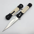 Pro-Tech Large Don Black Handle w/ Ivory Micarta Inlays & Satin 154CM Blade 1951