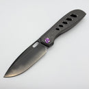 Poikilo Blade Gecko S2.1 Dark Stonewash Titanium Handles w/ Purple Ti Accents & Two Tone M398