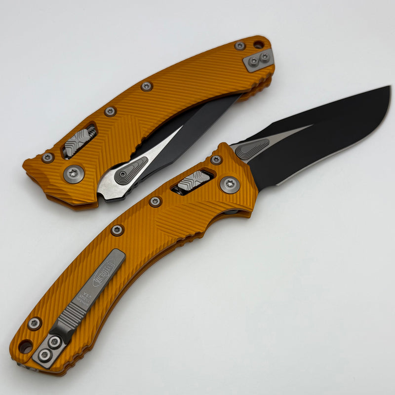 Microtech Amphibian RAM LOK Orange Tangerine Fluted Aluminum & Black M390MK 137RL-1FLOT