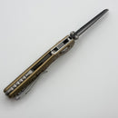 Microtech MSI RAM LOK Mini Tan Frag Aluminum Handles w/ Full Serrated Black M390MK 210M-3FRTA