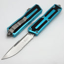 Microtech Scarab 2 Gen 3 S/E Fluted Soine Stonewash Partial Serrated w/ Turquoise Handles 1278-11TQ