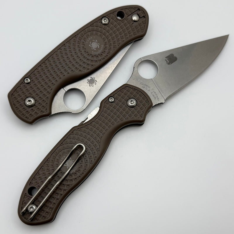 Spyderco Para 3 Lightweight Brown FRN Handles & 15V C223PBN15V