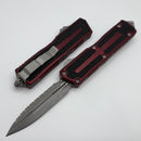 Microtech Scarab 2 Gen 3 D/E Apocalyptic Full Serrated w/ Merlot Handle 1280-12APMR