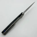 Uldanov Custom Knives R1 w/ Milled Titanium/Polar Dark Matter Carbon Fiber & Damascus Flipper