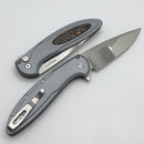 Pro-Tech Cambria Custom Manual Gray Aluminum Handles w/ TechnoCarbo Copper Inlay & Compound Polished 154CM Custom 004