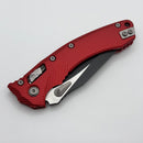 Microtech Amphibian RAM LOK Red Fluted Aluminum & Black Partial Serrated M390MK 137RL-2FLRD