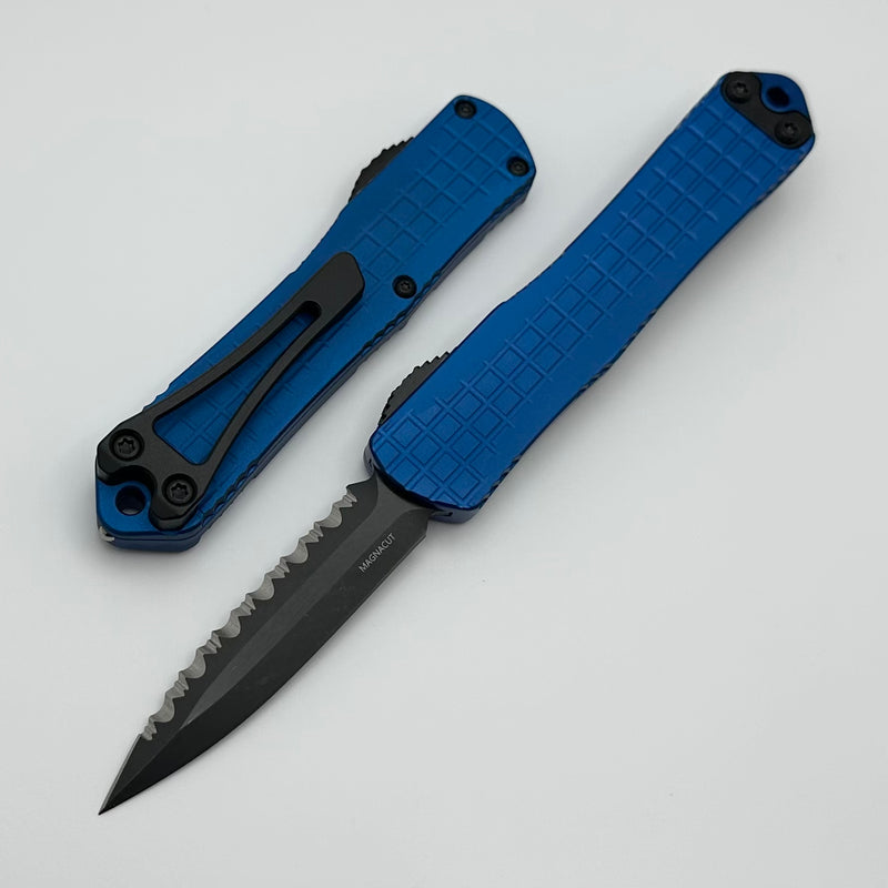 Heretic Knives Manticore S Blue Grenade Frag w/ Full Serrated DLC D/E Magnacut H024F-6C-BLU