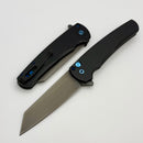 Pro-Tech Malibu Black Dragon Scale Handle w/ Sapphire Blue Hardware & Smoky Gray DLC MagnaCut Reverse Tanto