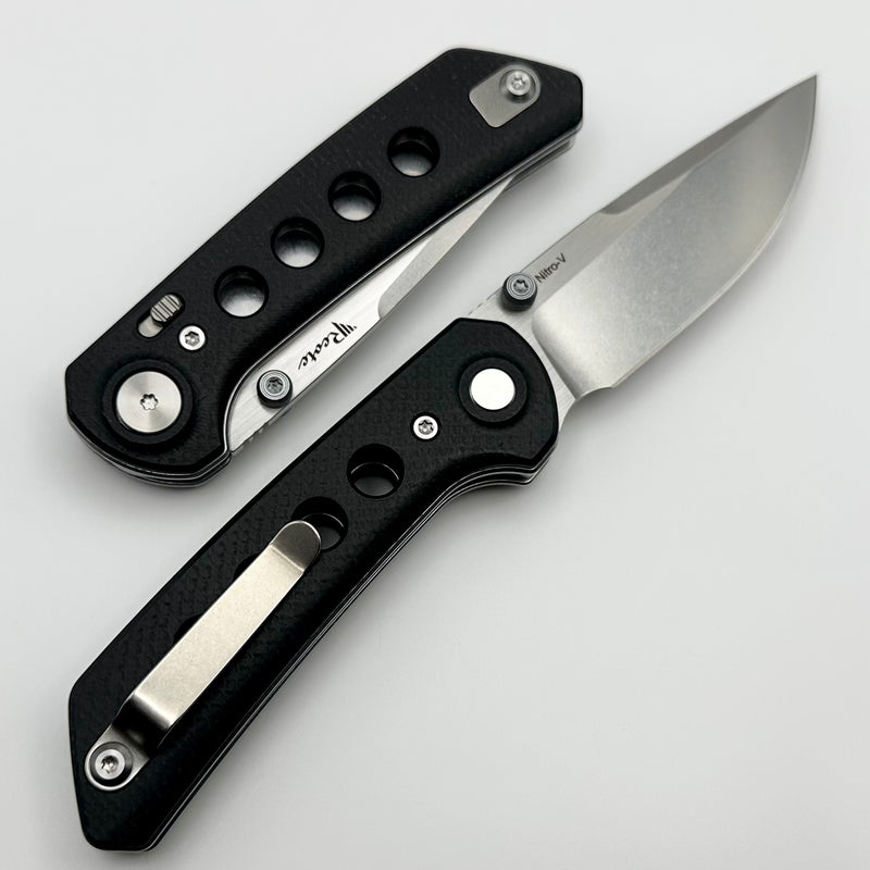 Reate Knives PL-XT Black Micarta w/ Black G-10 Inlays & Stonewash Nitro-V