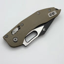 Microtech Knives Manual Stitch RAM LOK Fluted Tan G-10 Handles & Full Serrated Two Tone Black M390MK 169RL-3FLGTTA