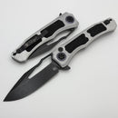 Heretic Knives Wraith V4 Blizzardworn Aluminum Handles & Battle Black MagnaCut H001-8A-BLZ