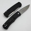 Pro-Tech Whiskers Bolster Release Black w/ Textured Bolsters & Stonewash 154-CM BR-1.3