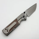 Chaves Knives N.T.A.K El Chicano Orange Peel Titanium Integral Handle w/ Micarta Inlays & Tanto Chisel M390