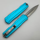Microtech Cypher II D/E Stonewash w/ Turquoise Handle 1242-10TQ