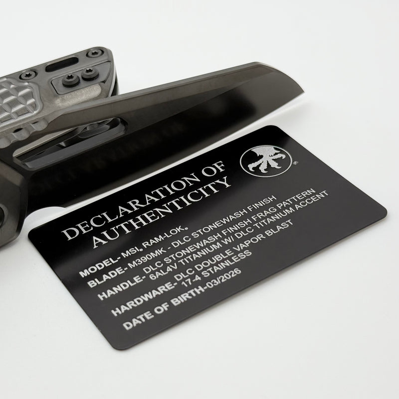 Microtech Marfione Select MSI RAM LOK DLC Frag Titanium Handles w/ DLC