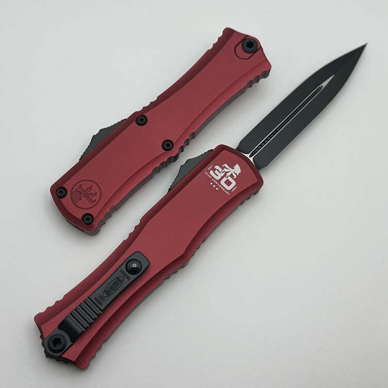 Microtech Knives Mini Hera 30th Anniversary Black D/E M390MK w/ Merlot Handle 1702M-1MR30