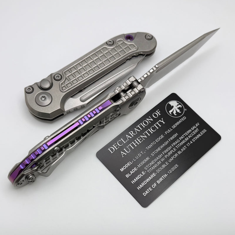 Microtech Knives LUDT Gen III Full Serrated Stonewash Tanto & Titanium