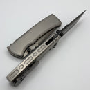 Chaves Knives Redencion 229 Bright Stonewash DLC w/ Titanium Integral Handle w/ Magnetic Ti Inlays & Drop Point M390