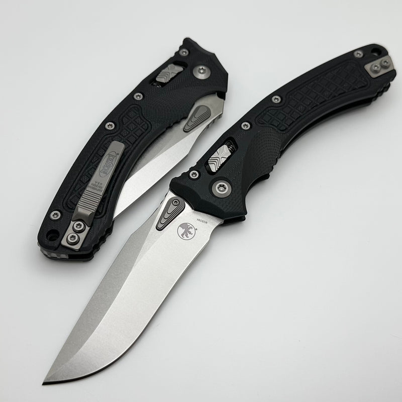 Microtech Amphibian RAM LOK Black Frag G-10 & Stonewash M390MK 137RL-10FRGTBK